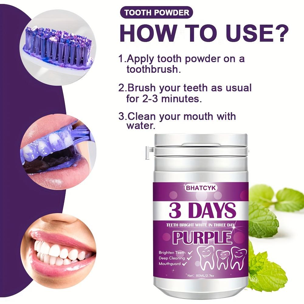 1pc Purple Teeth Cleaning Powder Teeth Polishing Tooth Deep CleaningPowder Tooth Cleaning Powder For Daily Life