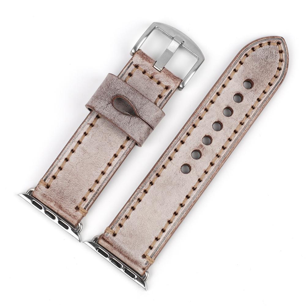 Vintage Bridle Leather Strap 44mm 40mm 42mm 38mm Brown Blue Coffee Gray Red Green Watch Bracelet Watchband Accessories