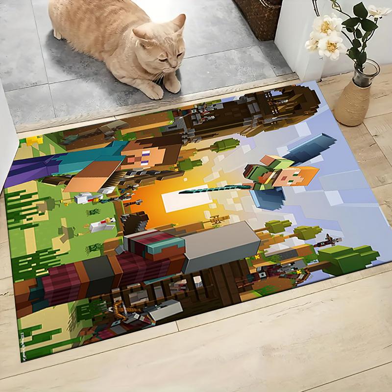 Minecraft Adventure Scene Carpet Rug Soft Washable Anti Slip Home Living Room Sofa Mats Personalized Christmas Rug