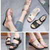 Elegant Women's Wedge Heel Sandals: Breathable, Solid Color, Soft Sole, Wear-Resistant, Fashionable Mom's Slip-ons