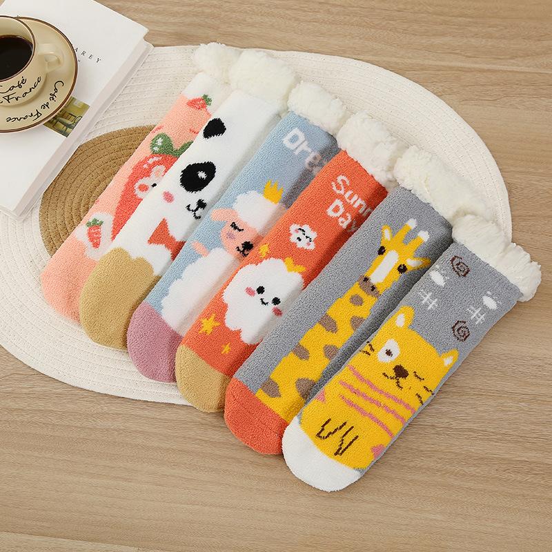 Толстые и фланелевые, носки для мужчин, теплые носки, противоскользящие чехлы для пола и защиты ног, женские носки