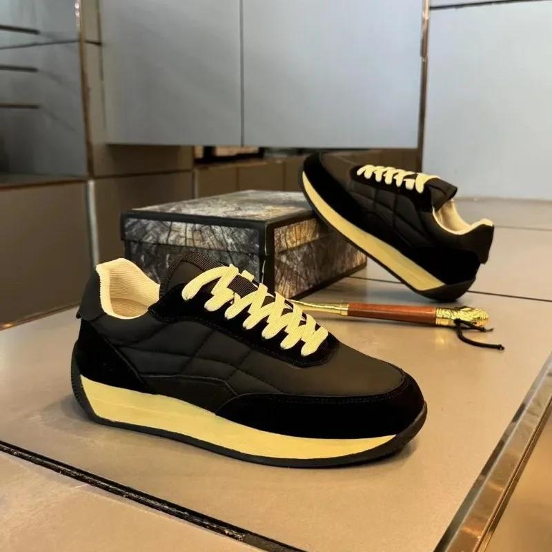 Men's Comfortable Sneakers Trainer Shoes 2025 Autumn Lace-up Running Shoes Men Soft Leather Sneakers Retro Male Athletic Shoes