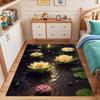 Serene Water Lilies in Moonlit Pond Patterned carpet, suitable as a non slip play mat for the living room and bedroom sofa
