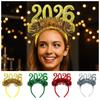 Блестящий 2026 С Новым годом Ободок Милый Креативный Новогодний Декоративный Головной Убор Головной Убор Сладкое Рождественское Украшение для Головы