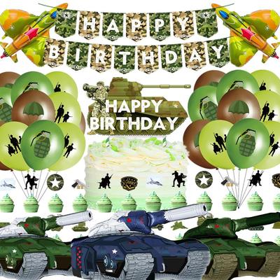 Военный камуфляж тематика танк самолет алюминиевые фольгированные шары для вечеринок на день рождения мальчиков латексные шары декоративные элементы