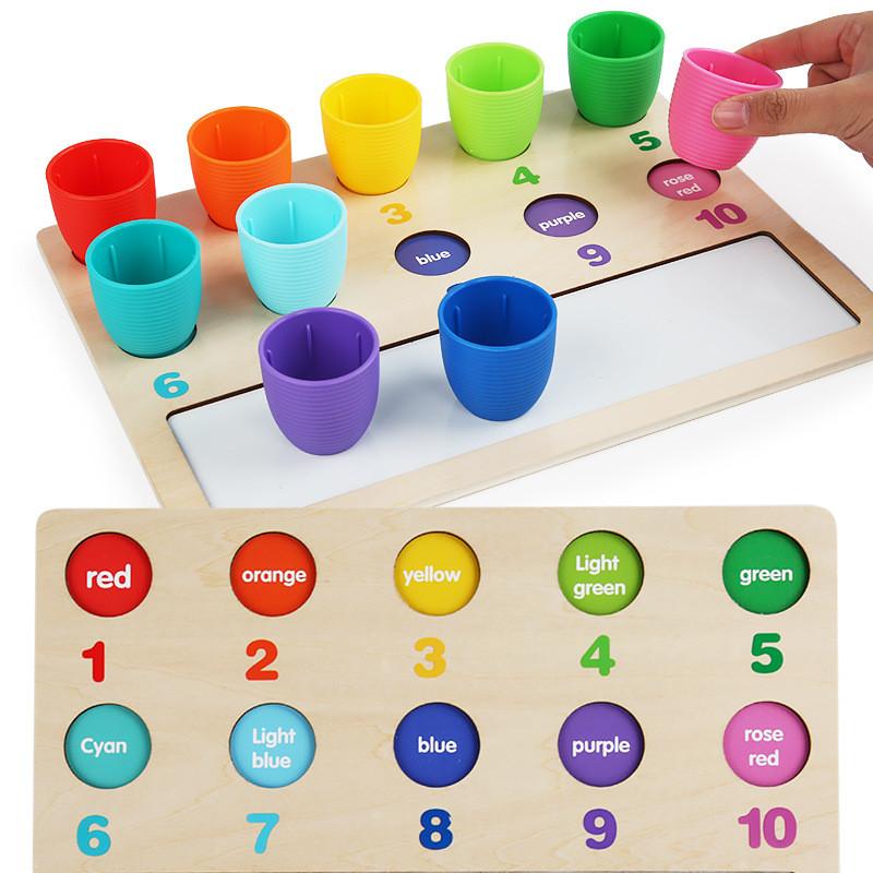Board Wooden Counting Educational Toy For Kids Math Skills And Color Sorting