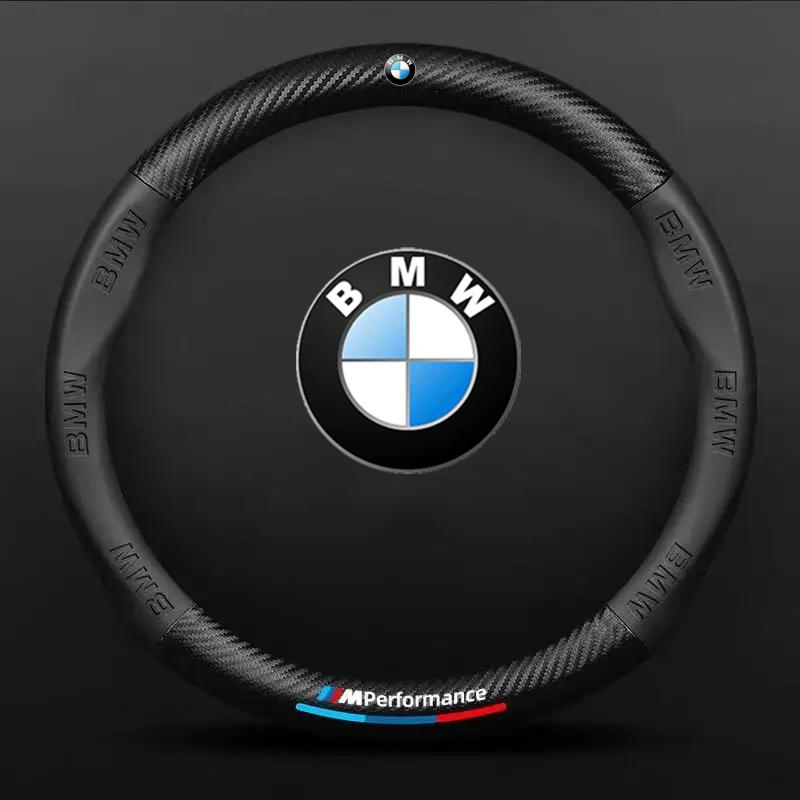BBKC8 For Bmw E46 E90 E60 F10 F30 E39 E36 F20 E87 F20 F40 E88 M Performance M2 M3 M4 M5 M6 3D Embossing Car Logo Steering Wheel Cover