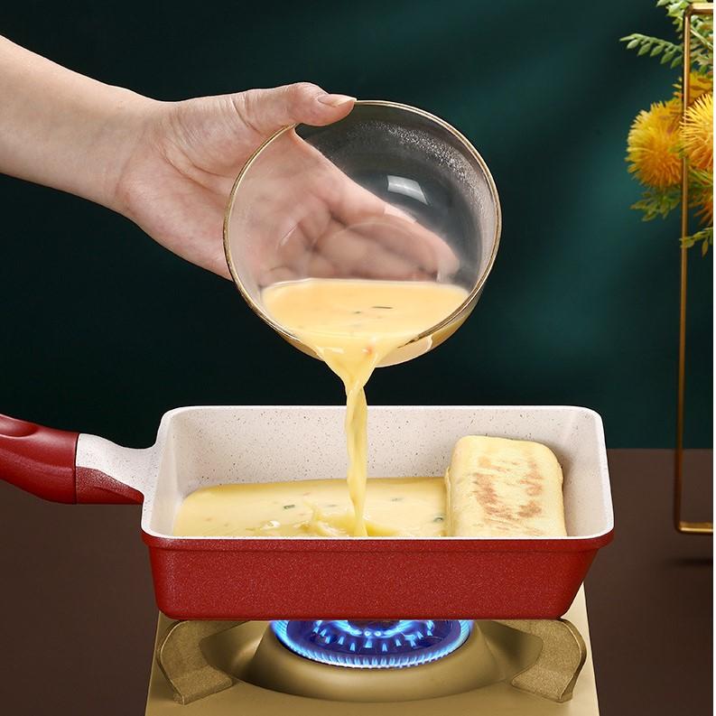 Maifan Stone Yaki Pan Small Non-Stick Pan Mini Japanese Style Frying Pan Household Square Thick Omelette Roll Flat Bottom Breakfast Wok