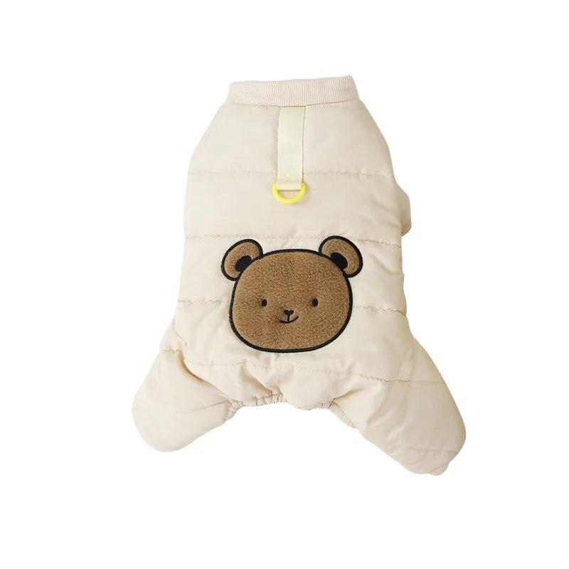 Winter Dog Coat Warm Cotton Padded Pet Jumpsuits for Small Medium Dogs Cats Soft Cute Bear Pattern Dog Jacket Puppy Clothing