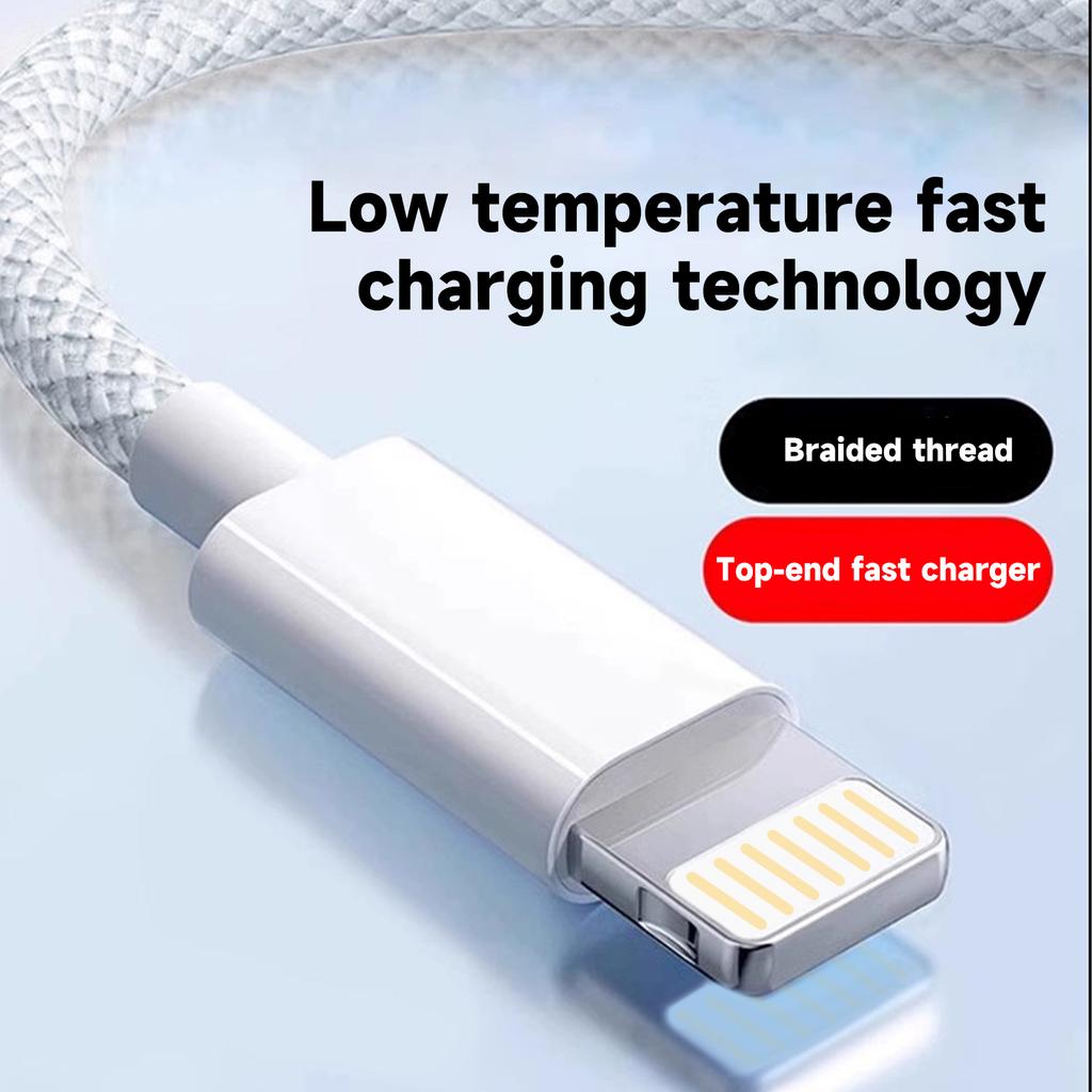 Высококачественный нейлоновый плетеный кабель быстрой зарядки PD для iPhone 13 14 Pro Max 11 12 mini X XR XS Max 7 8 Plus
