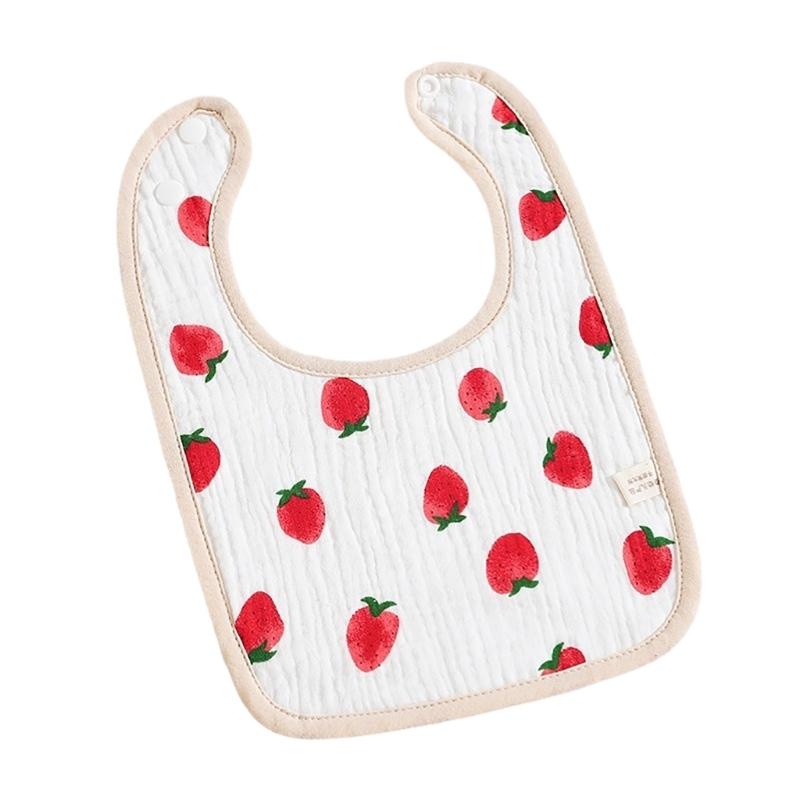 Soft & Absorbent Cotton Baby Drool Bibs 4 Layers Newborn Bibs Rabbit Lemon Pattern Baby Burp Cloth Suitable for Newborns