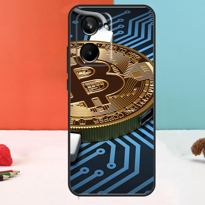 Чехол Bitcoin BTC для Realme GT7 Pro GT6 10 11 12 13 14 15 Pro Plus C55 C67 C63 C61 C53 C31 C71 C75 C65