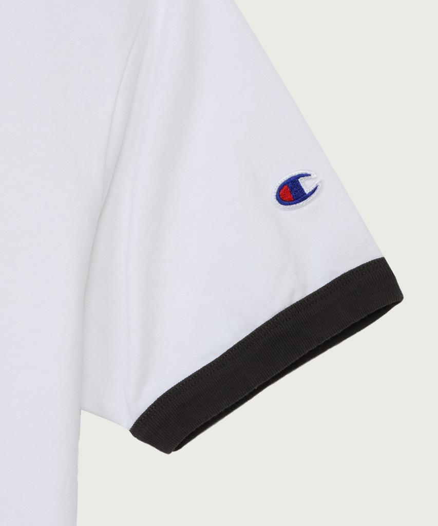 CHAMPION Basic Graphic Ringer T-Shirt Off Black