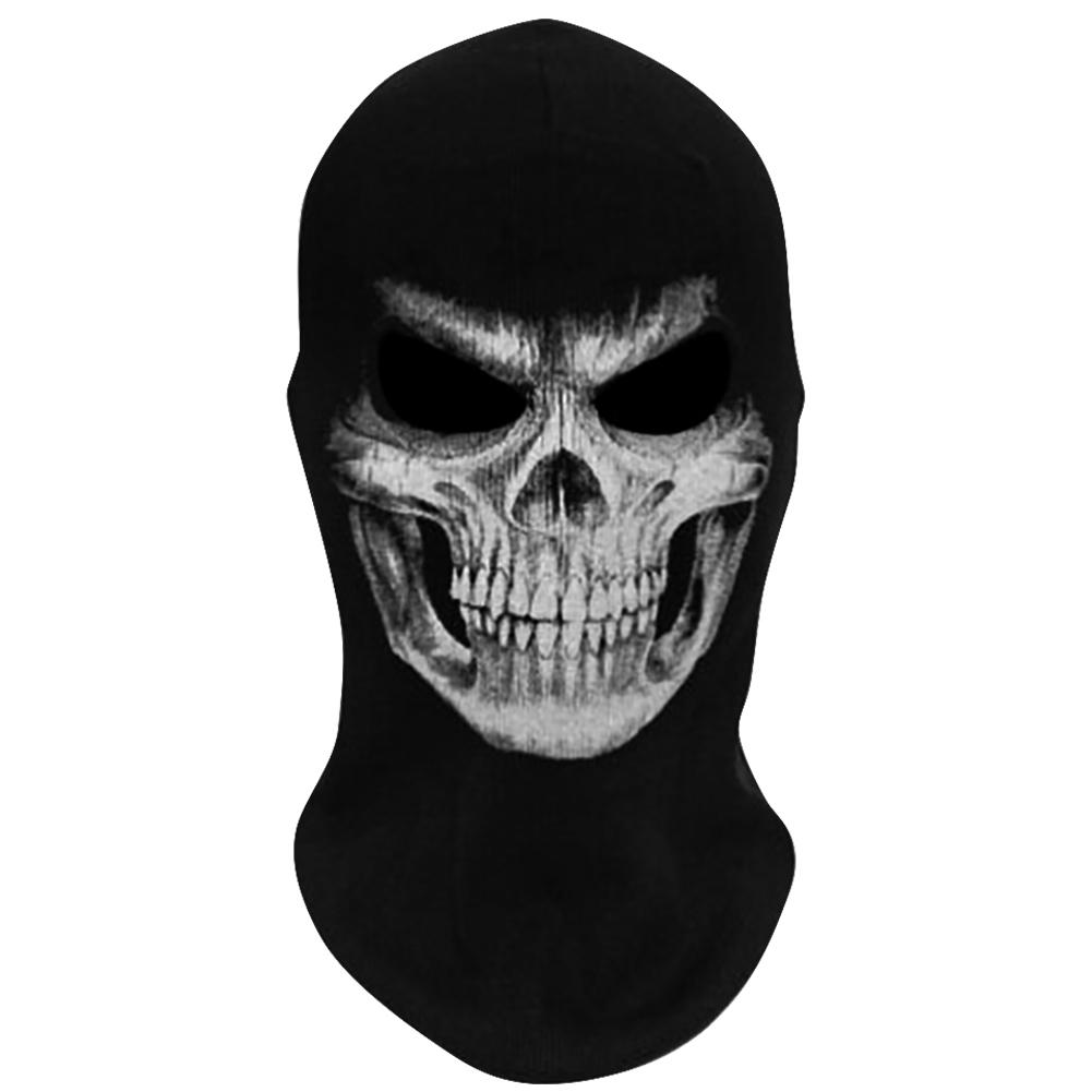 Унисекс Призрачный Череп Маска на все лицо Маска Призрачного Скелета Маска Призрачного Лица для Косплея Вечеринки Хэллоуина Велоспорта Скейтборда