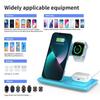 3 в 1 беспроводная зарядная подставка со светодиодной подсветкой для iPhone 16 15 14 iWatch 8 7 6 SE AirPods 2/3 Pro быстрая зарядная станция док-станция