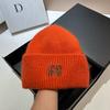[Rabbit Fur] Min Thickened And Enlarged Double-Folded Edge Small Knitted Hat Winter Warm Plush Hat