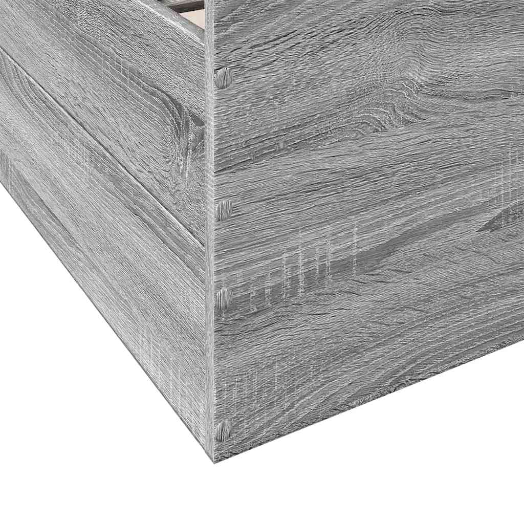 Bed Frame with Drawers Gray Sonoma 75 x 190 cm Engineered Wood