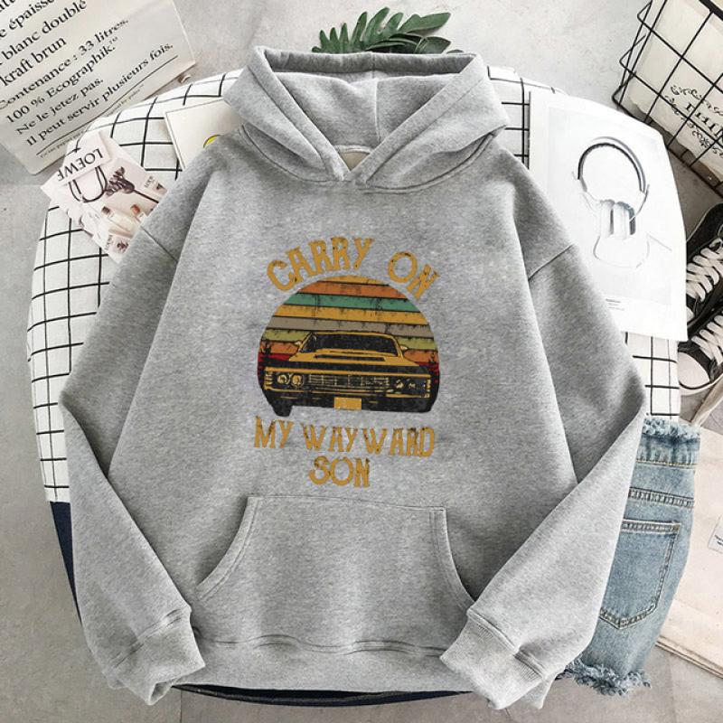 Винтажные женские толстовки с капюшоном «Сверхъестественное» Carry on My Wayward Son Dark, толстовки с принтом вереска, женские осенне-весенние толстовки с капюшоном, топы