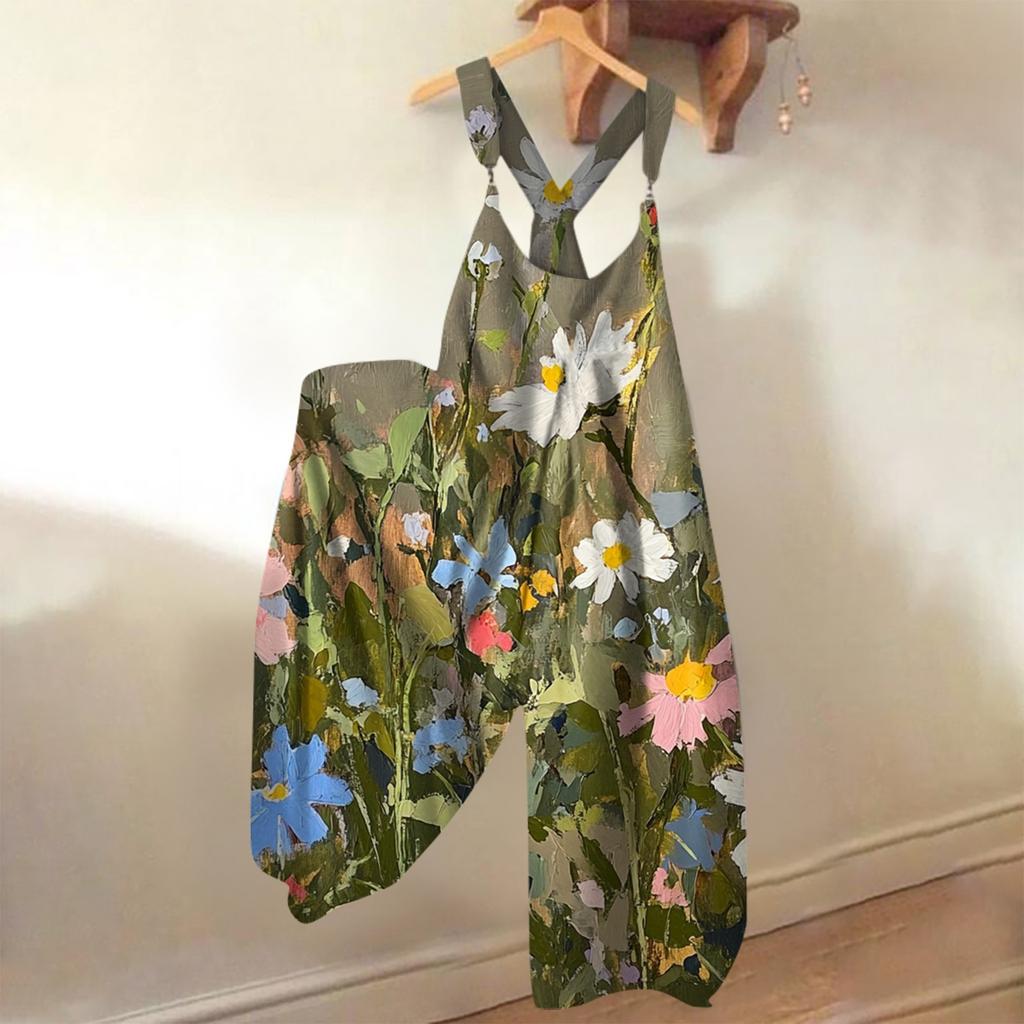 Women's Loose Casual One-piece Summer Floral Print Jumpsuit