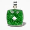 42 Ct CERTIFIED Green Emerald 925 Sterling Silver Natural Cushion Cut Pendant AI-105-NS