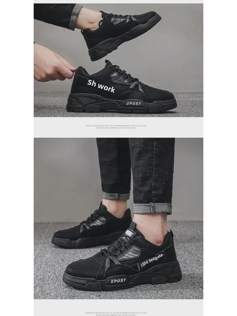 Мужская водонепроницаемая дышащая осенняя рабочая обувь для строительства с толстой подошвой, модный дизайн