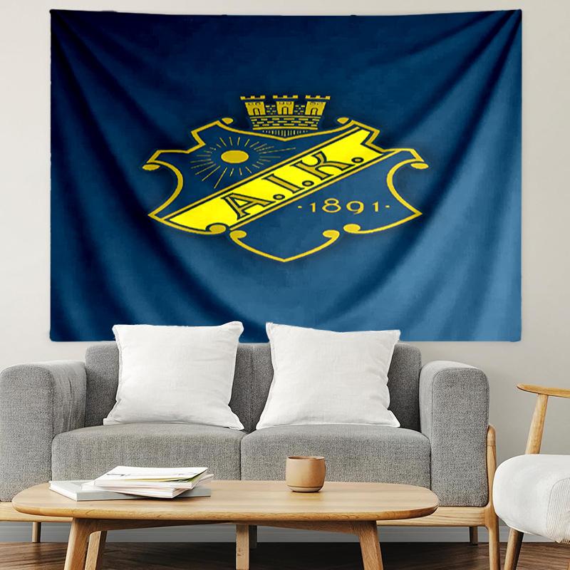 AIK Fotboll Print Tapestry, Lightweight Wall Hanging, for Bedroom, Dorm, Living Room, Home Art Decor, Birthday Christmas Gift for Friends