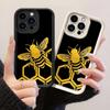 JT264 Золотая пчела на сотах для iPhone 17 16 15 14 13 Pro Max Samsung S26 S25 Ultra A17 A16 A07 A56 A36 A05 Xiaomi 15T Redmi 15c Note 14 Мягкий чехол
