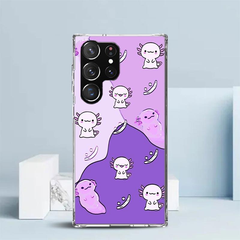 Cute Axolotl Kawaii Soft Cover for Samsung Galaxy S25 Edge S26 S24 S23 Ultra Phone Case S22 S21 Plus S20 FE Print Pattern Shell