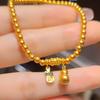 Gold-Plated Wealth Attracting Gourd Bracelet for Women - Handmade Chinese Style with Long-Lasting Color Retention