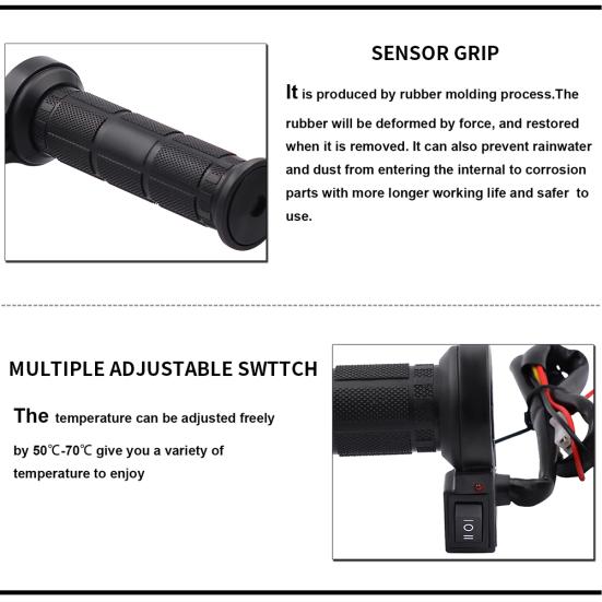 1 пара универсальных 3-ступенчатых зимних мотоциклетных ручек с электрическим подогревом, руль