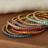Light Luxury Multicolor Zircon Elastic Wire Bracelet Claw Clasp Niche Cuff Bracelet Jewelry