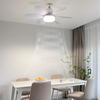 Modern Plastic LED Ceiling Fan Light E27 Screw Mount Remote Control 3 Color-Changing 3-Speed Dimmable Indoor Home Bedroom Living