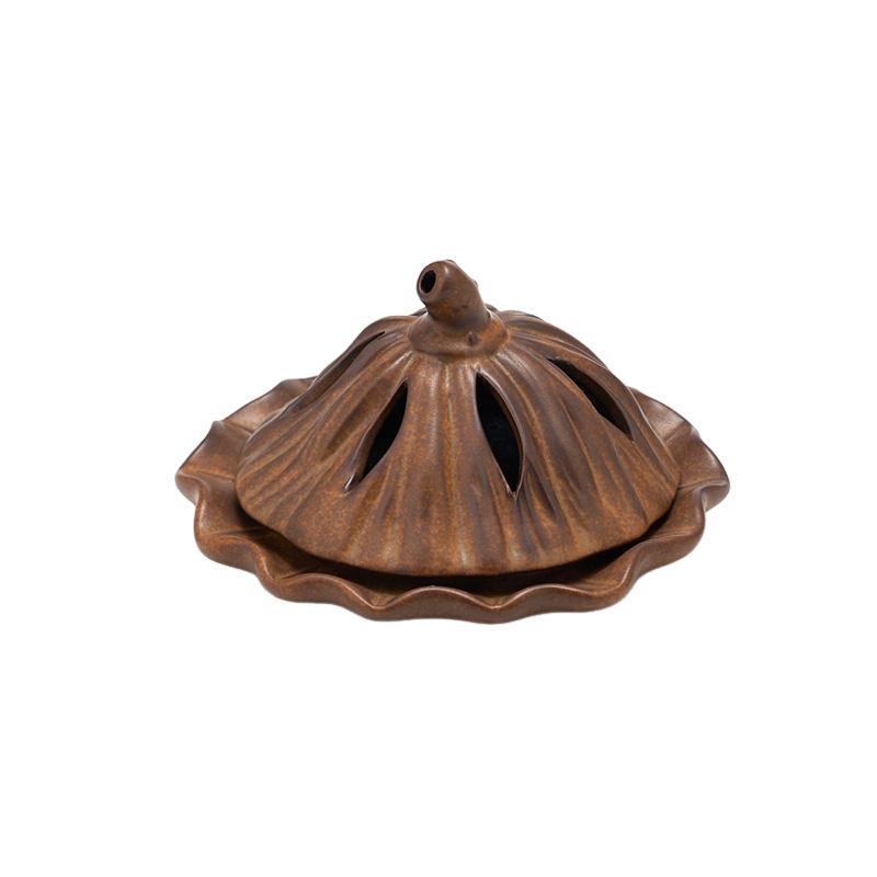 Керамическая подставка для благовоний Лотос Контейнер для ароматов Антикварная подставка для благовоний Лотос Чайная церемония, Путь благовоний, Украшение дома