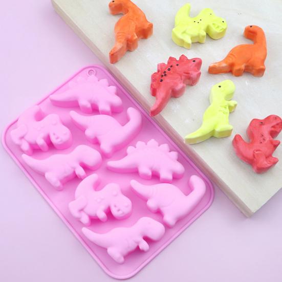 Силиконовая форма для льда в форме динозавра, гибкий ледогенератор для напитков на Хэллоуин, 8 ячеек, силиконовый лоток для льда, забавные формы для эскимо, торты-муссы из шоколада