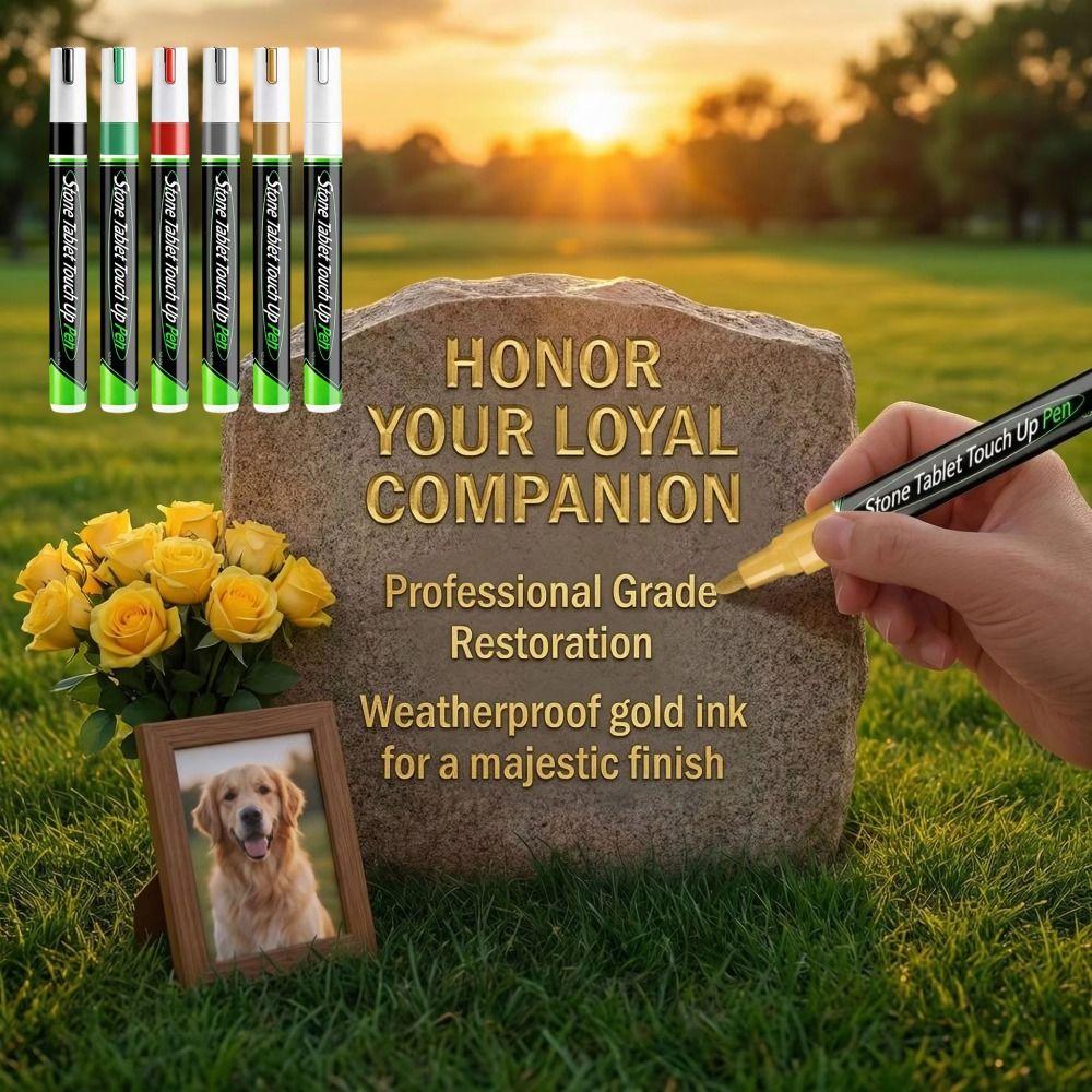 Gold Color Tombstone Touch Up Paint Pen Tombstone Inscription Pen Tombstone Restoration