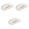 Set of 3 Pottery Plates X X Irregular Shape Ceramic Plates by Setomonohonpo Ame-Hoshibake Half-Moon [21.7 12.6 2.2 Cm]