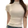 Sexy Tank Top Solid Halter Crop Tops Women Summer Camis Turtleneck Camisole Fashion Casual Tube Female Short Sleeve T Shirts
