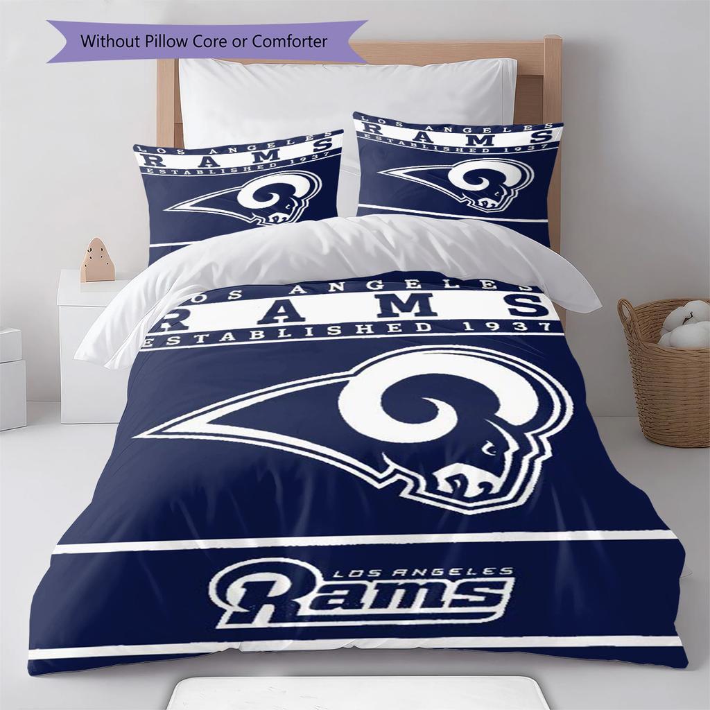 Los Angeles Rams Pattern Bedding Set Quilt Cover Pillowcase Home Decor Gift (1 * duvet cover + 2 * pillowcase, without core)
