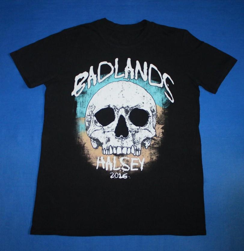 HOT Vtg Halsey Singer Badlands EU Tour Cotton Black T Shirt All Size For Men Unisex T-Shirt