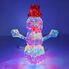 Christmas Prismatic Iridescent Snowman Ornaments LED Light Up Snowman Figurine USB Powered Table Decor for Holiday Decoration