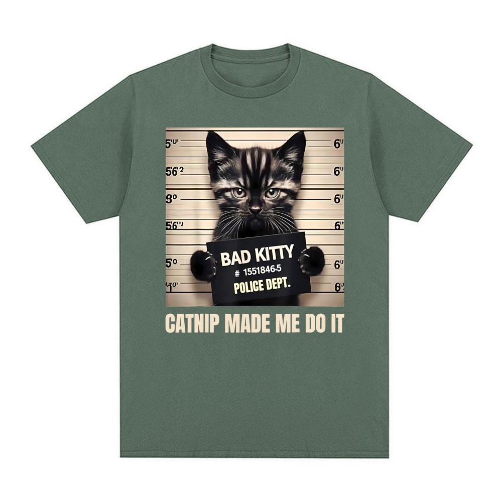 Mugshot for Cat Lover Cat Mom Cat Dad Graphic Tee Shirt Unisex Unisex Short Sleeve Cotton T Shirts Fashion Gothic Tshirt Streetwear