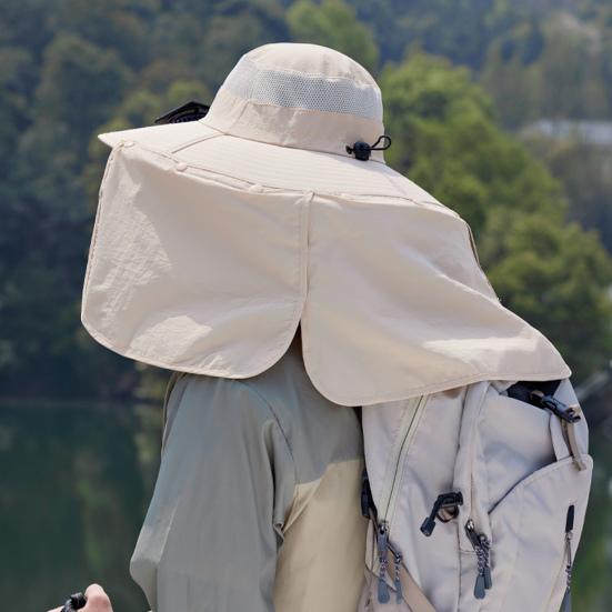 Широкополая шляпа от солнца с солнечным вентилятором для мужчин и женщин, панама с защитой от ультрафиолета и клапаном на затылке для рыбалки, пешего туризма, пляжа, садоводства