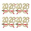 4Pcs Headband with Snowflake Decor Sparkling Number 2026 Hair Hoop Glasses Festive Christmas Party Accessory
