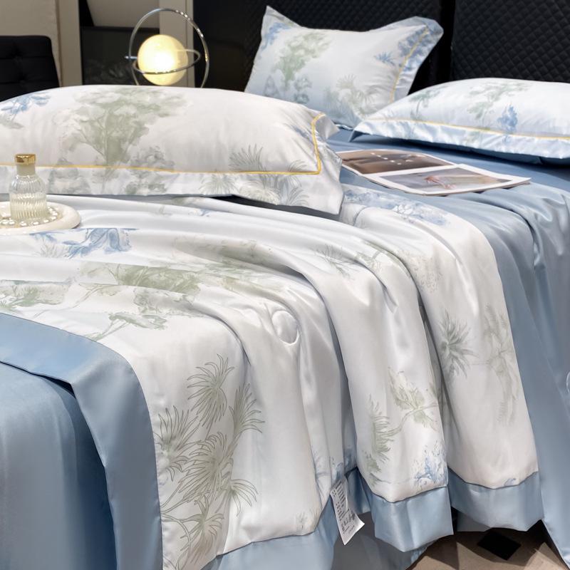 Летний комплект одеяла из тенселя: 25 дизайнов - Легкий шелк, Стирающийся, Идеально подходит для кроватей в студенческих общежитиях