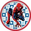 Flat Dishes Tataway White and Red Plastic Flat Plate for Children Marvel Spiderman with Non-Slip Base