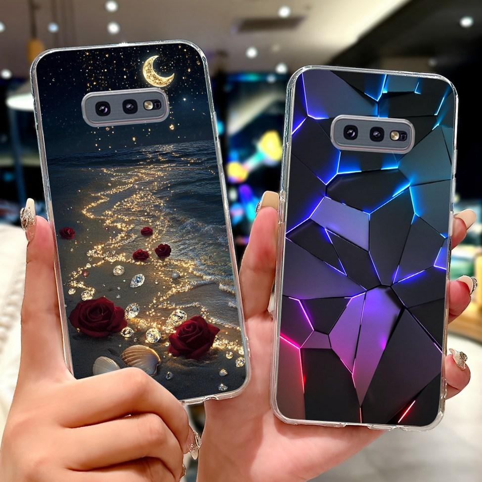 Clear For Samsung S10e Case Cover Luxury Butterfly Love Fashion Flowers Cool Funny Painted Soft Phone Case SM-G970F SM-G9700