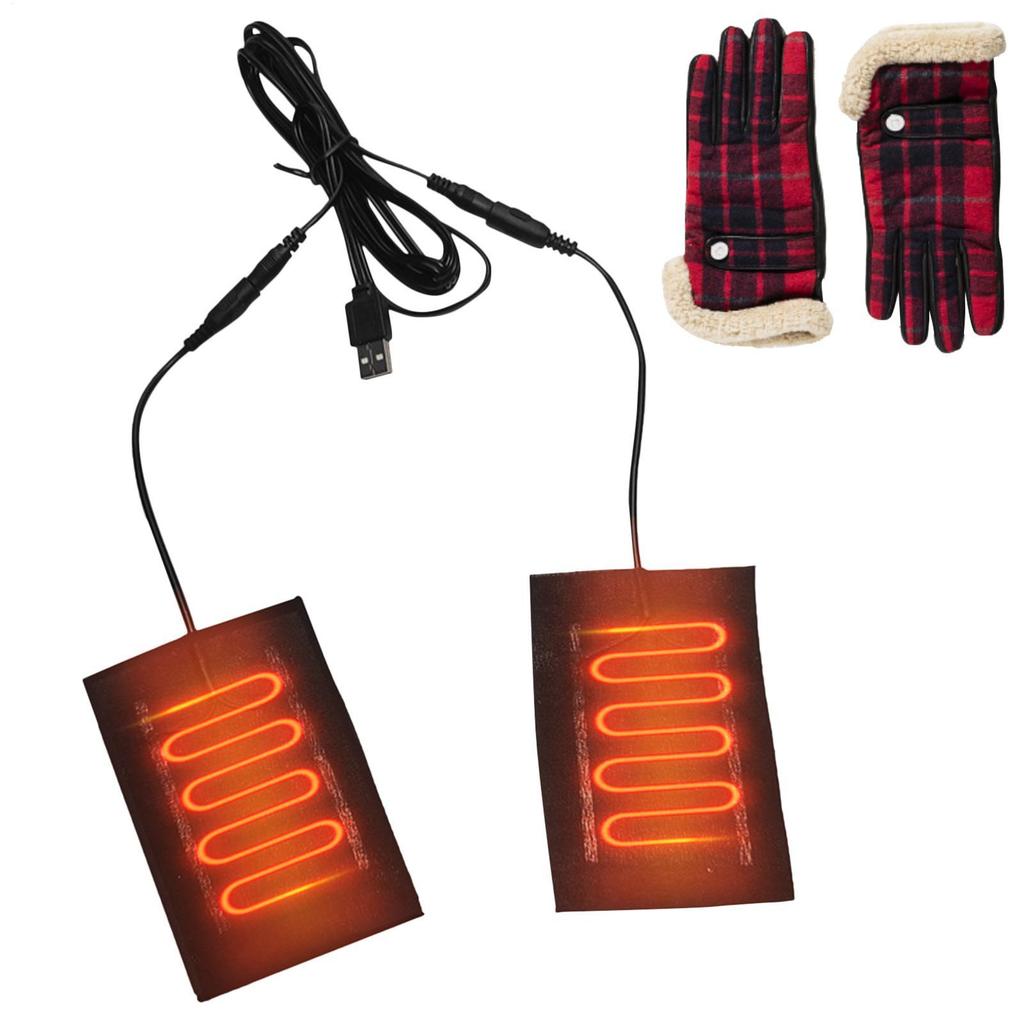 1 пара электрических USB перчаток с подогревом, нагреватель, одежда из углеродного волокна, греющая накладка для перчаток для активного отдыха, зимнего кемпинга, пеших прогулок, катания на лыжах, велоспорта