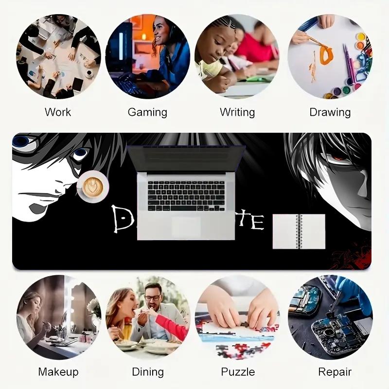 1Pc Death Note Mystery Gaming Mouse Pad Keyboard Desk Mat Non-slip Rubber Lock Edge Waterproof Computer Mousepad for Office Home Decor Y1183