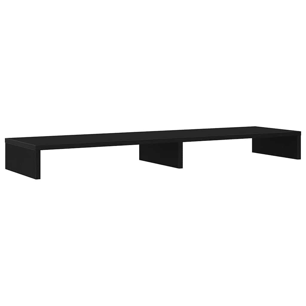 Dual Monitor Stand Black Oak Effect 100 x 27 x 10 cm Engineered Wood