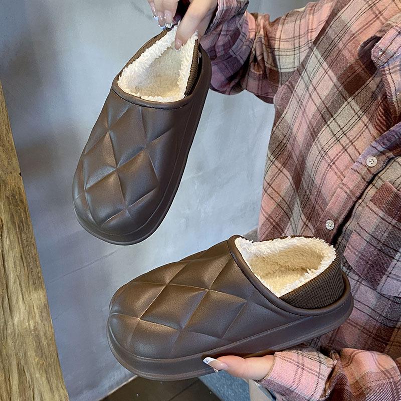 Хлопковые тапочки женские сумки и верхняя одежда плюшевая обувь плюшевые парные домашние тапочки мужские комнатные толстая подошва мягкие